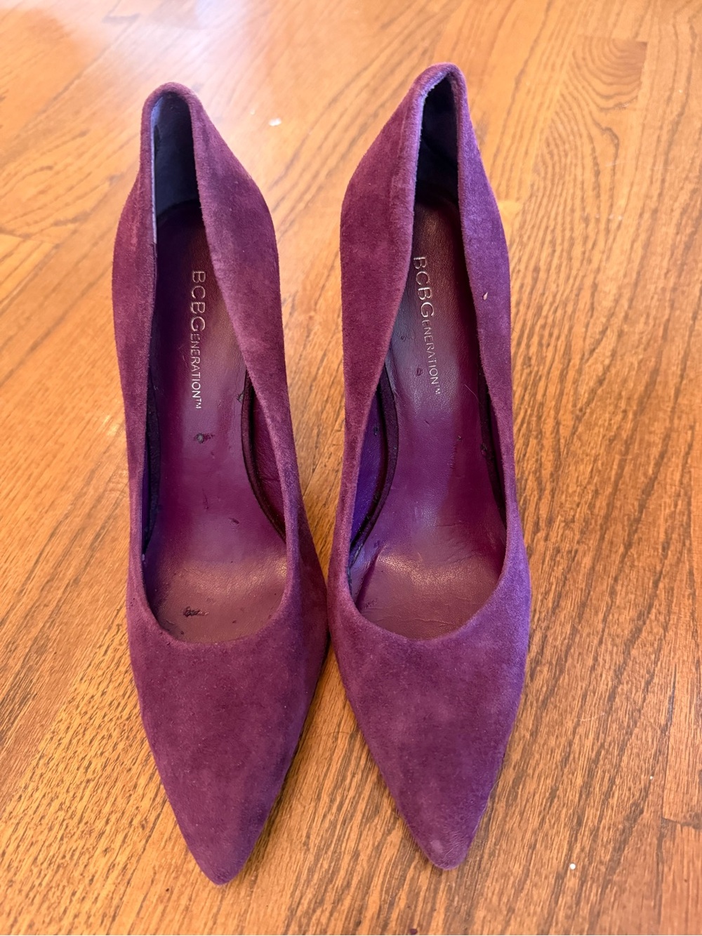 BCBGeneration Burgundy Suede Pointed Toe Pumps Size 8